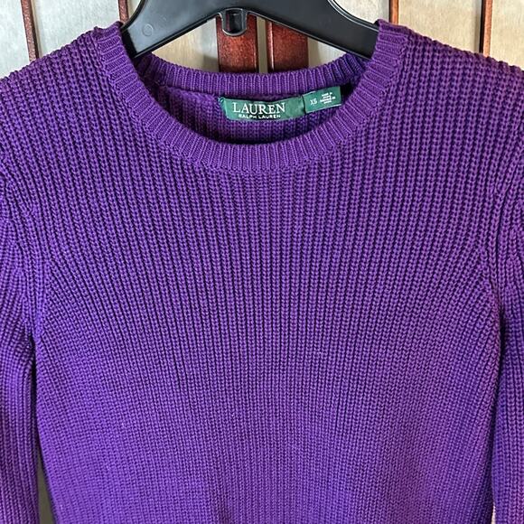 Ralph Lauren Purple Sweater with Black Bow Accents - Picture 7 of 13
